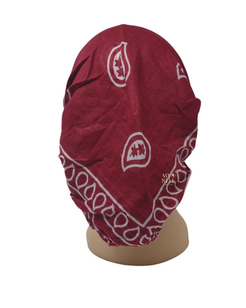 SG PR06-BGY Burgundy Cotton Paisley Adjustable Pre-Tied Bandanna myselflingerie.com.